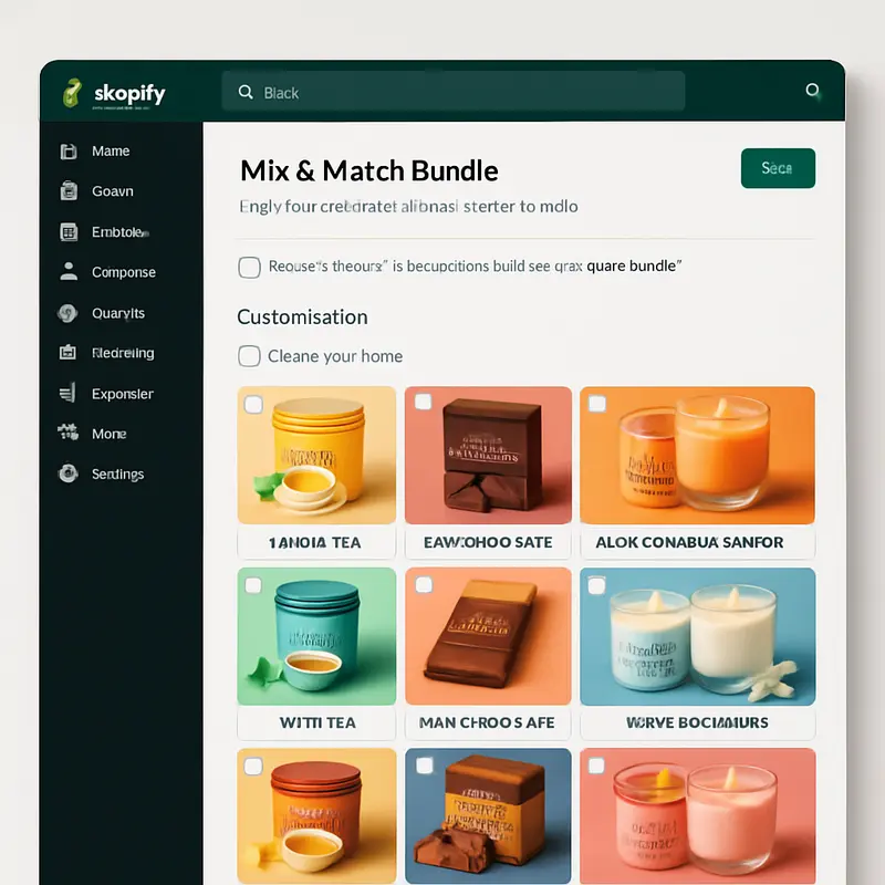 Shopify dashboard displaying customizable Mix & Match Bundle options for enhanced personalization.